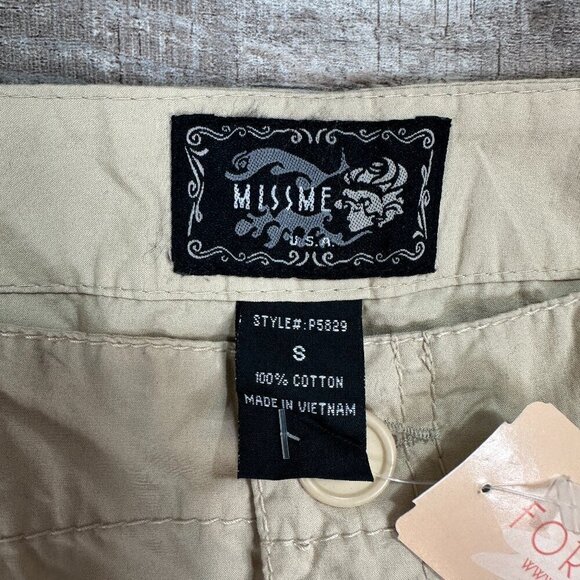 Y2K 90s Forever 21 Cargo Parachute Paratrooper Convertible Taupe Pants Sz Sx31" - Picture 9 of 11